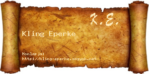 Kling Eperke névjegykártya